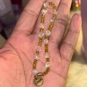 New! Elegant Gold beads and Crystal Beaded Bracelet